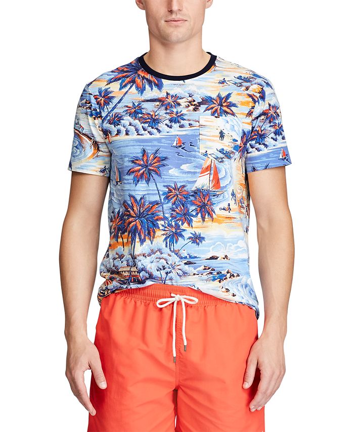 Polo Ralph Lauren Men's Classic Fit Tropical-Print T-Shirt - Macy's