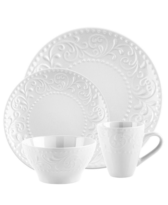 Home Essentials Embossed 16 pc Dinnerware set Macy's