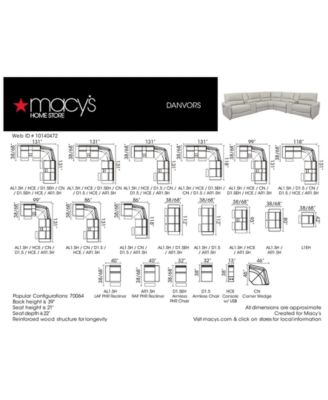 Furniture Danvors 6-Pc. Leather Sectional Sofa with 2 Power Recliners, Power Headrests, Console, and USB Power Outlet