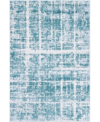 Lexington Avenue Uptown Jzu003 Turquoise 4' x 6' Area Rug