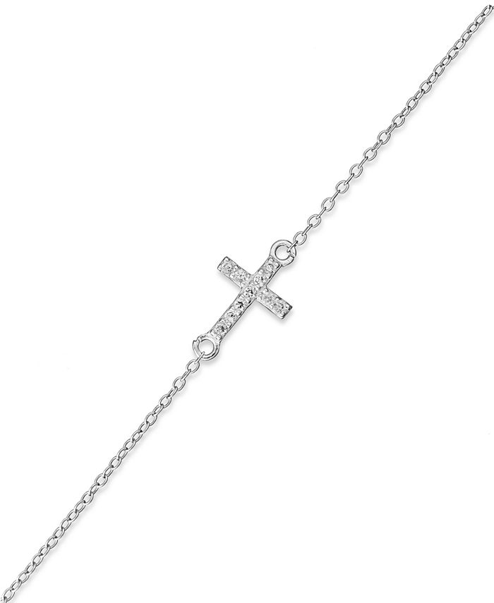 Sideways sales cross anklet