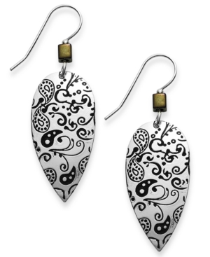 Jody Coyote Silver-Plated Brass Earrings, Antique Teardrop Earrings