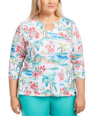 Alfred Dunner - Plus Size Printed Embellished Top