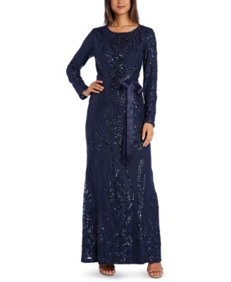 macy's blue sequin dress