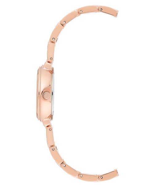 Anne Klein Women's Diamond-Accent Rose Gold-Tone Bracelet Watch 26mm ...