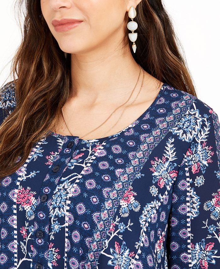 Style & Co Printed Top, Created for Macy's & Reviews - Tops - Women ...
