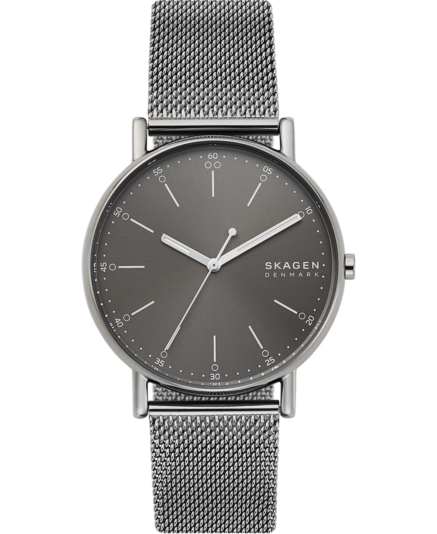 Мужские часы Skagen Signatur Gunmetal Stainless Steel Mesh Bracelet Watch 40mm — фото 1