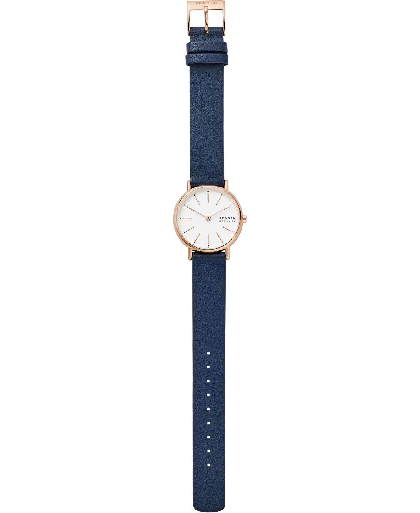 Женские часы Skagen Signatur Navy Leather Strap Watch 30mm — фото 4
