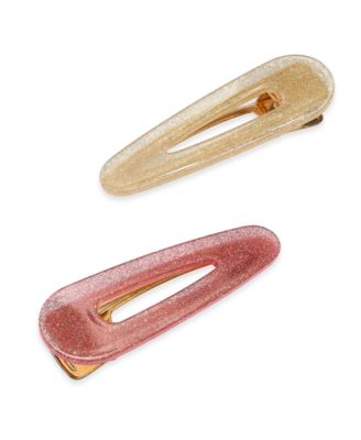 INC International Concepts - 2-Pc. Set Multi-Tone Glitter Resin Open Hair Clips