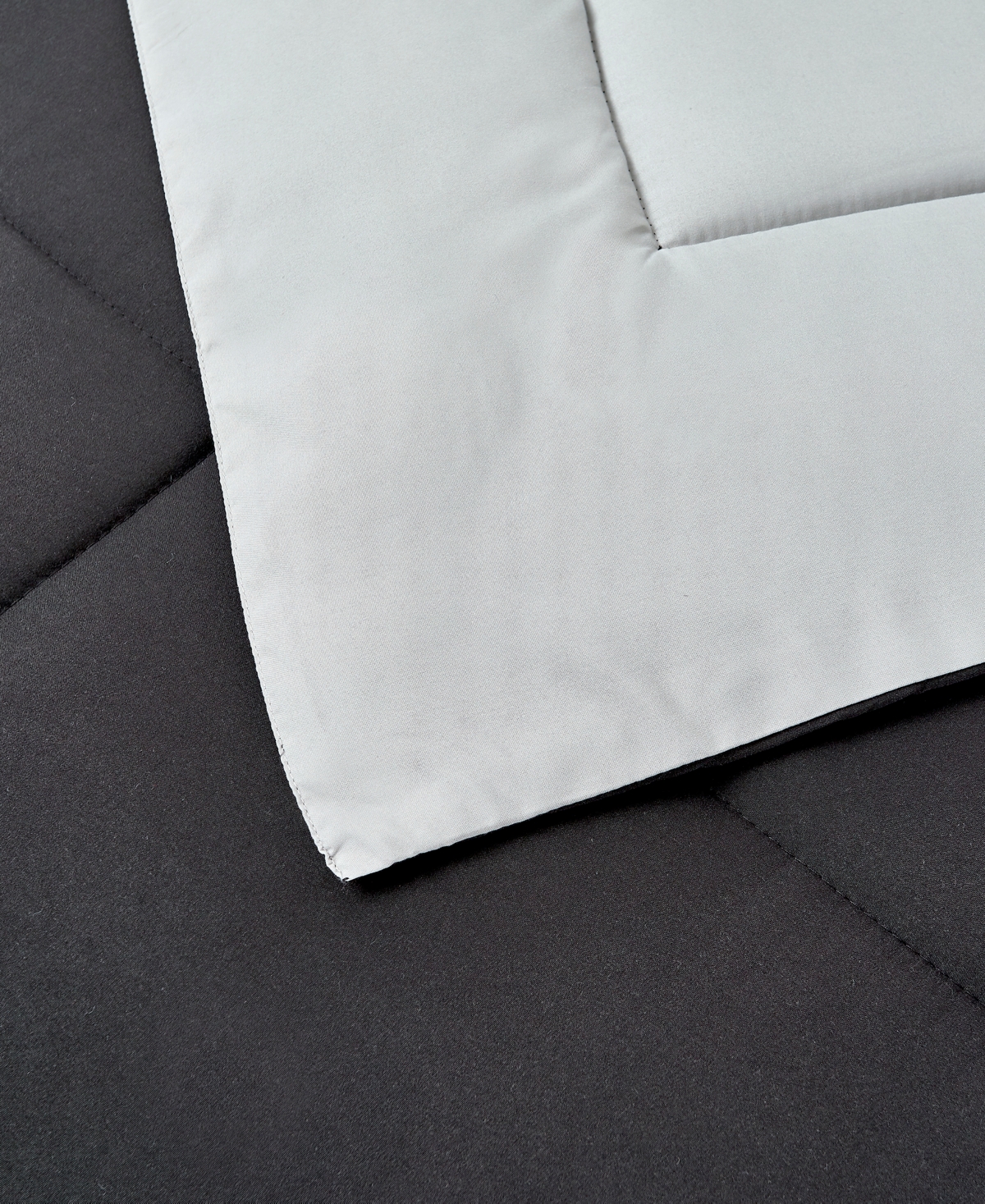 Royal Luxe Reversible Down Alternative Comforter, Full/queen, Exclusively At Macy's In Black,platinum