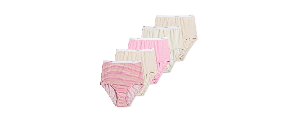 Women's Classics Cotton 5 Pack Brief Underwear 1743 - White