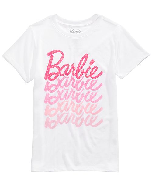 Barbie Big Girls Stacked Logo T Shirt Reviews Shirts Tops