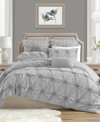 Charming Ruched Rosette Duvet Cover Sets Bedding