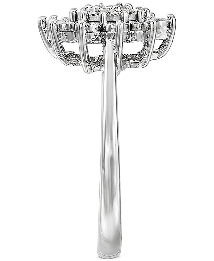 Macy's Diamond Flower Cluster Ring (1/4 ct. t.w.) in Sterling Silver
