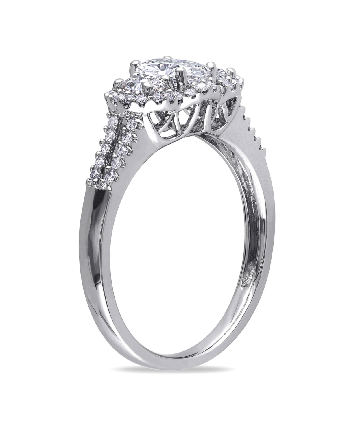 Oval-Cut Certified Diamond (1 ct. t.w.) 3-Stone Engagement Ring in 14k- White Gold