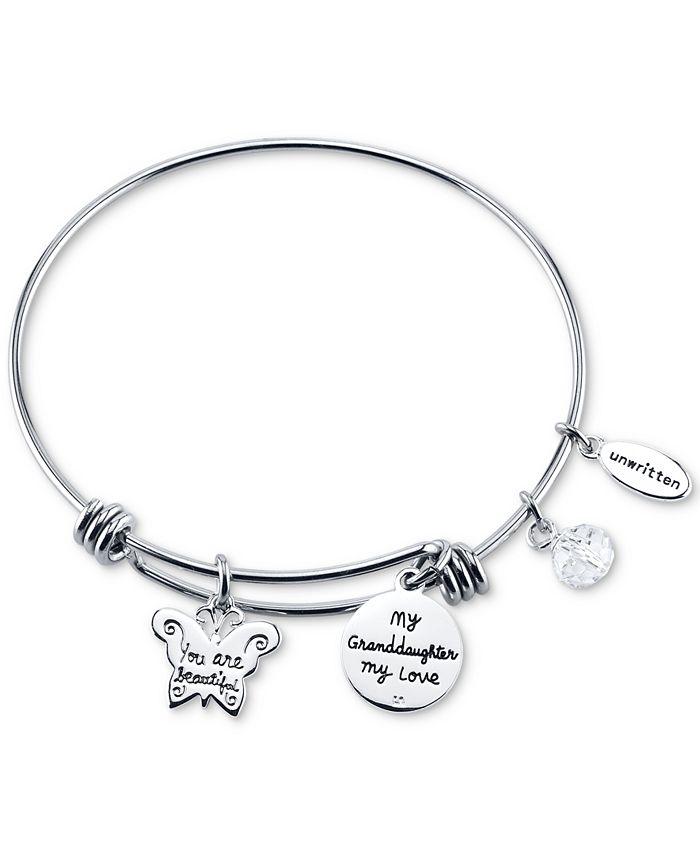 Unwritten Granddaughter Charm Bangle Bracelet in Two-Tone Stainless ...