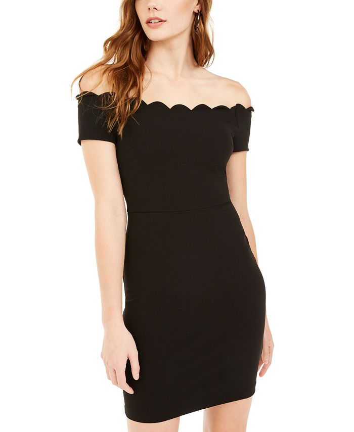 Macy's black off the shoulder dress sale