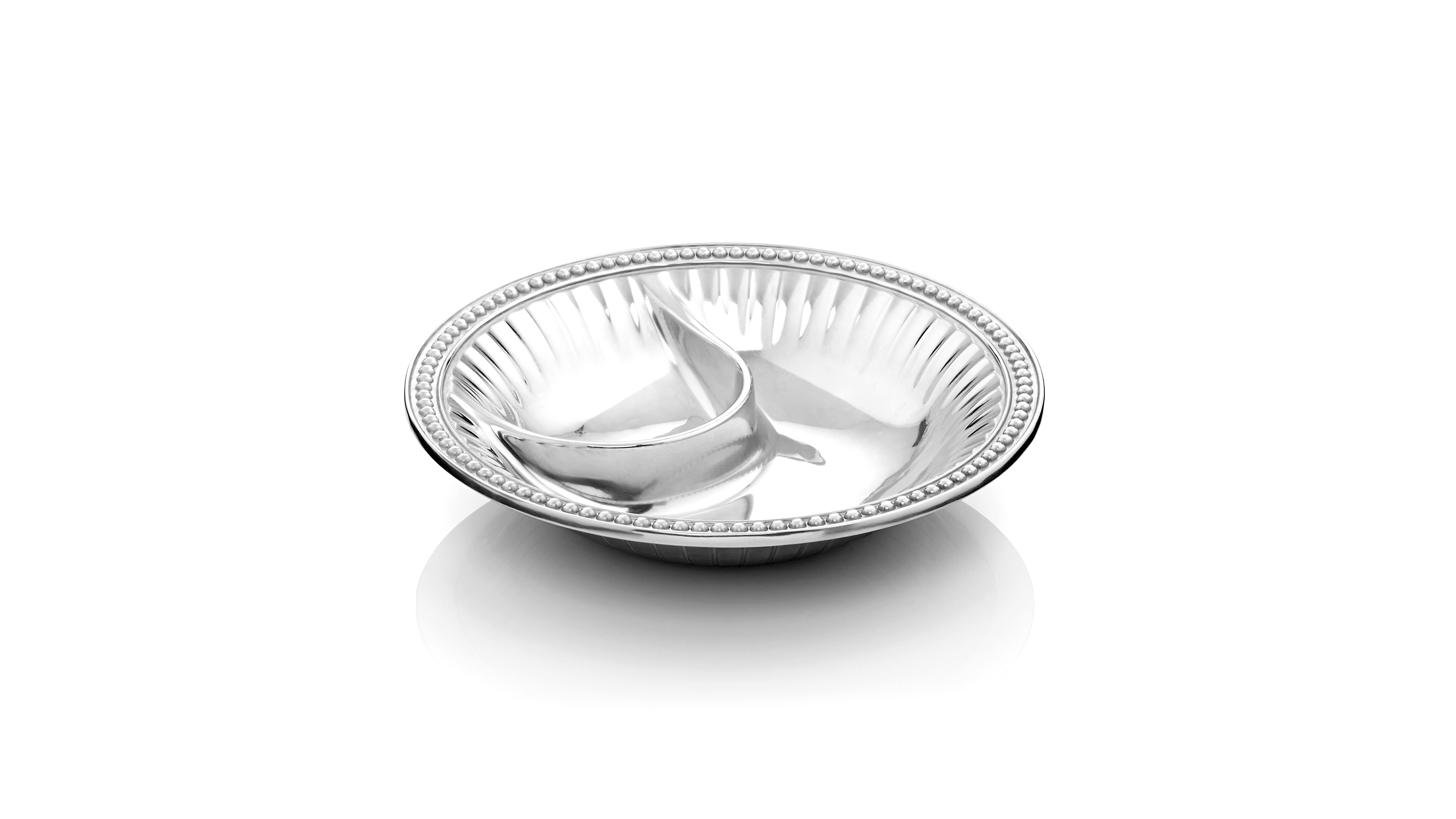 Wilton Armetale "Flutes and Pearls" Chip & Dip Bowl