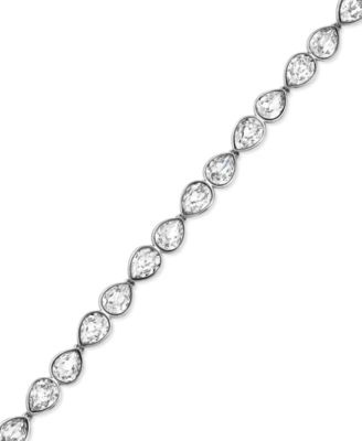 Swarovski - Bracelet, Rhodium-Plated Teardrop Crystal Tennis Bracelet