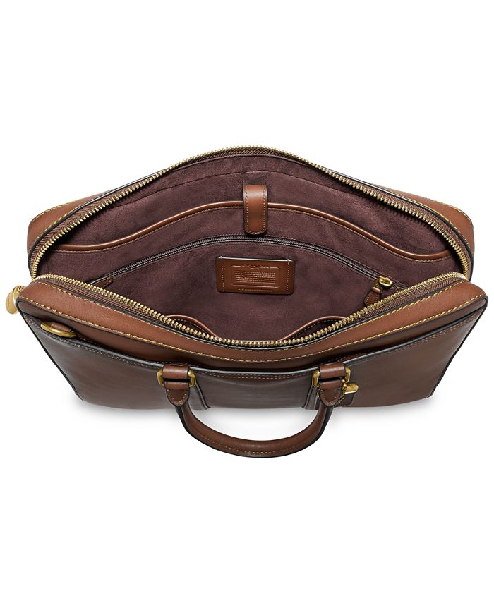 COACH Metropolitan Slim Leather Briefcase Macy's