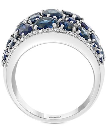 EFFY Collection - Sapphire (6-5/8 ct. t.w.) & Diamond (1/5 ct. t.w.) Statement Ring in 14k White Gold