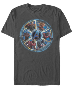 Marvel Men's Avengers Endgame Wheel of Heros Short Sleeve T-shirt