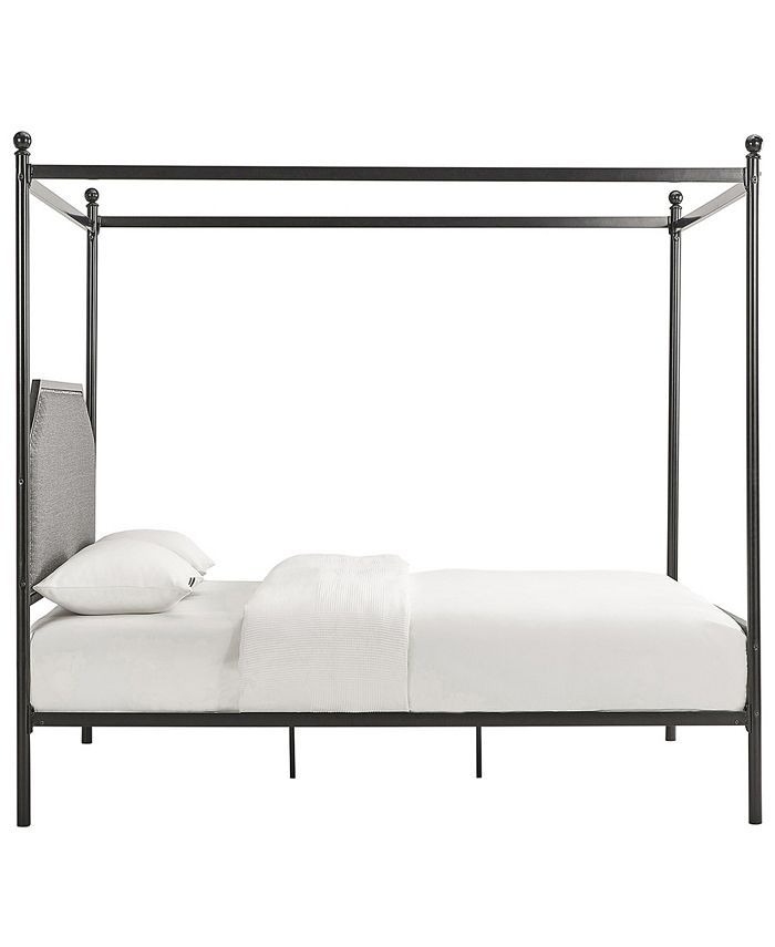 iNSPIRE Q Rayen Metal Canopy Bed with Upholstered, Queen Macy's