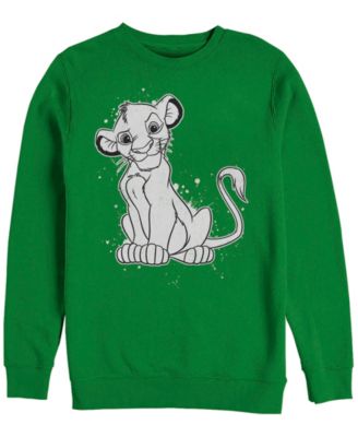 Disney Men's Lion King Simba Smirk Paint Splatter, Crewneck Fleece