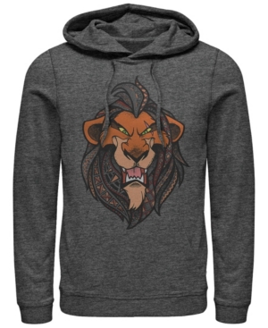 Disney Men's Lion King Scar Geometric Pattern Fill Portrait Pullover Hoodie