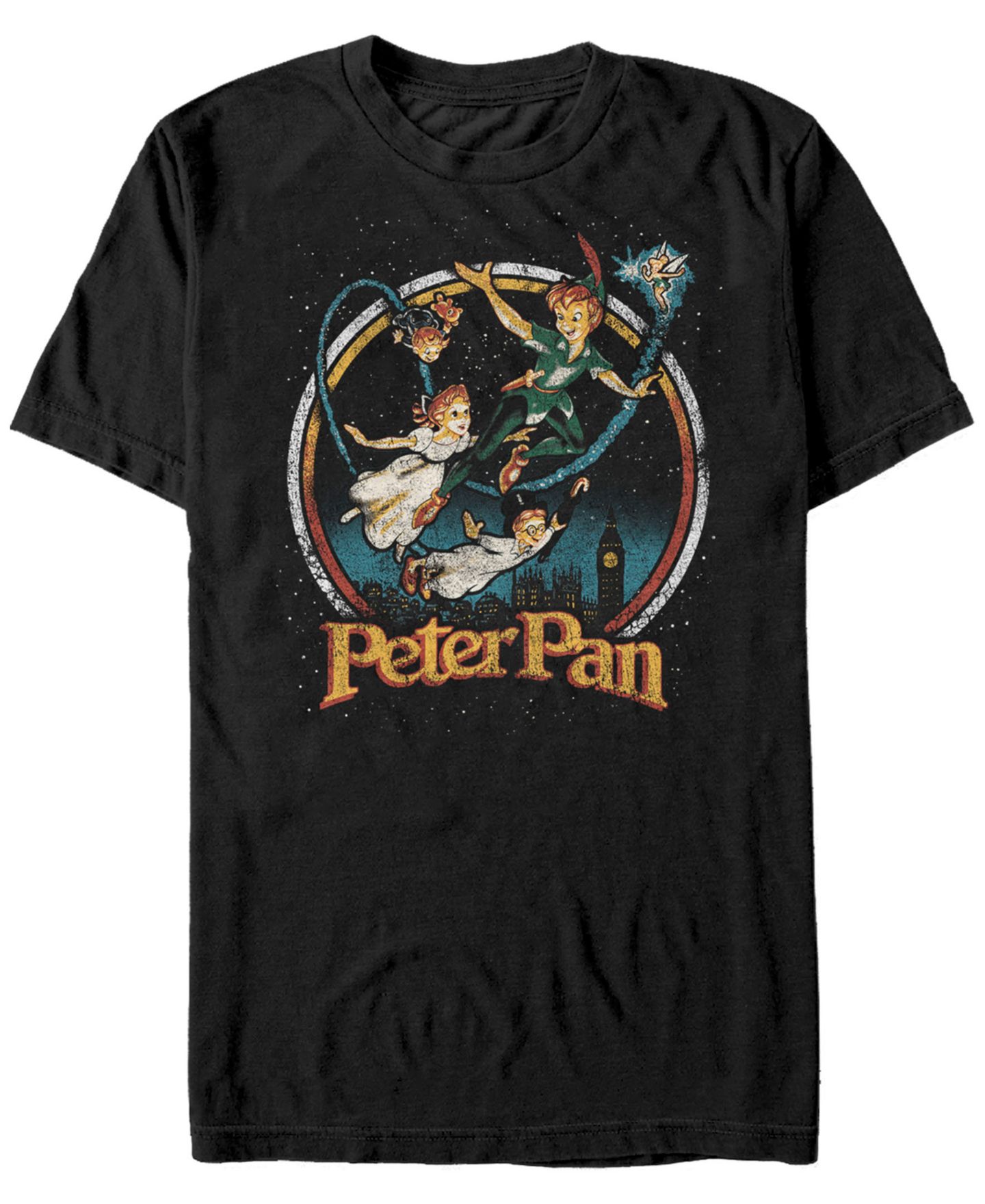 Мужская футболка Fifth Sun Disney Peter Pan Group London Flyin, Short Sleeve, цвет: Чёрный — фото 1