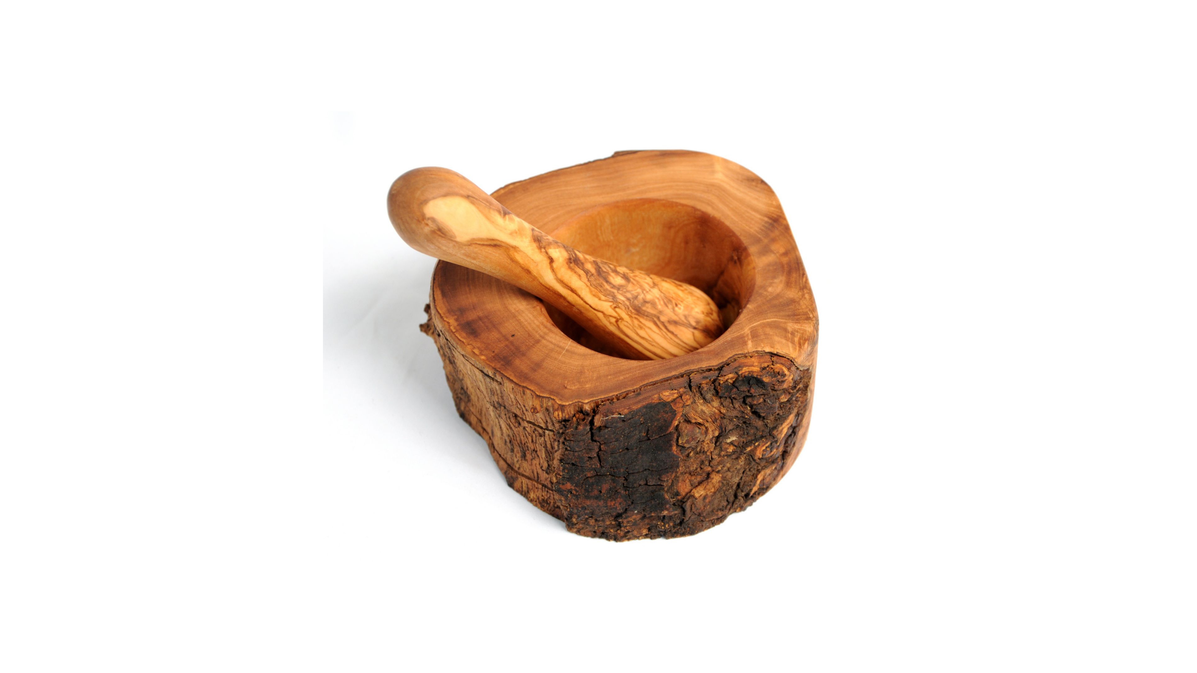 BeldiNest Olive Wood Rustic Pestle and Mortar