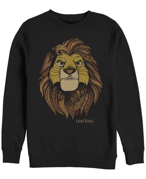 Мужские топы Fifth Sun Disney Lion King Noble Simba, Crewneck Fleece, цвет: Чёрный