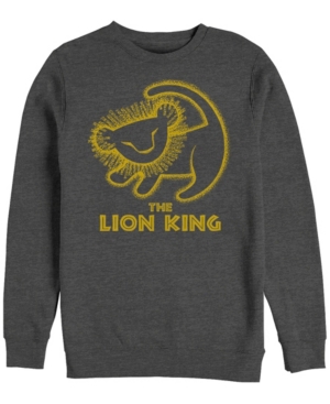 Disney Men's Lion King Simba Cave Painting Crewneck Fleece