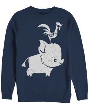Disney Men's Moana Cute Pua and Hei Hei Crewneck Fleece