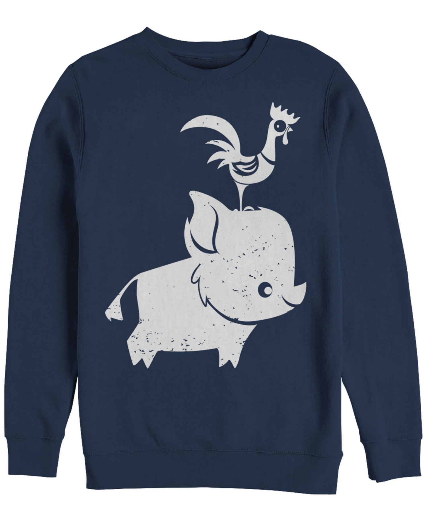 Disney Men's Moana Cute Pua and Hei Hei, Crewneck Fleece