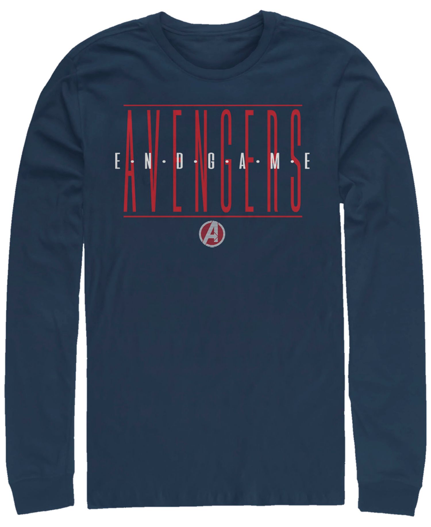 Marvel Men's Avengers Endgame Text Logo, Long Sleeve T-shirt