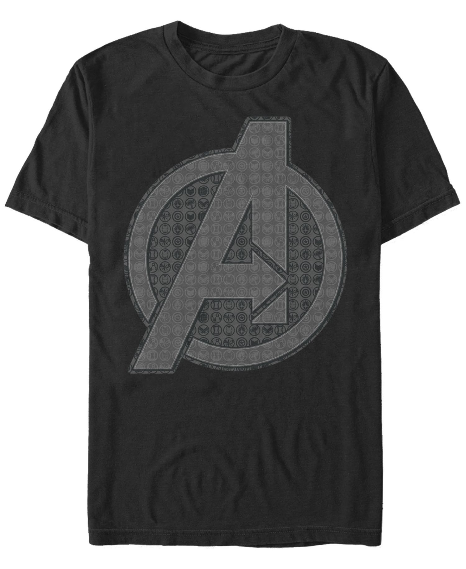 Marvel Men's Avengers Endgame Grayscale Icons Logo, Short Sleeve T-shirt