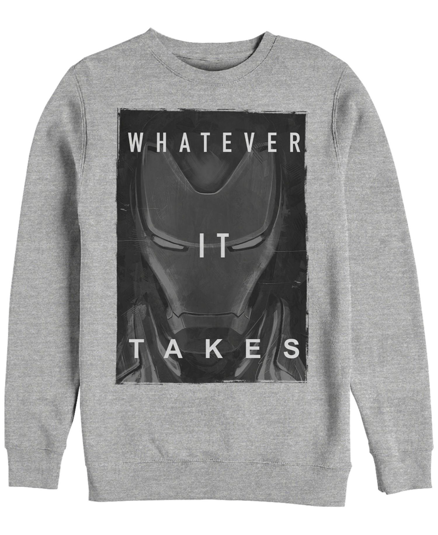 Marvel Men's Avengers Endgame Iron Man Whatever It Takes Poster, Crewneck Fleece