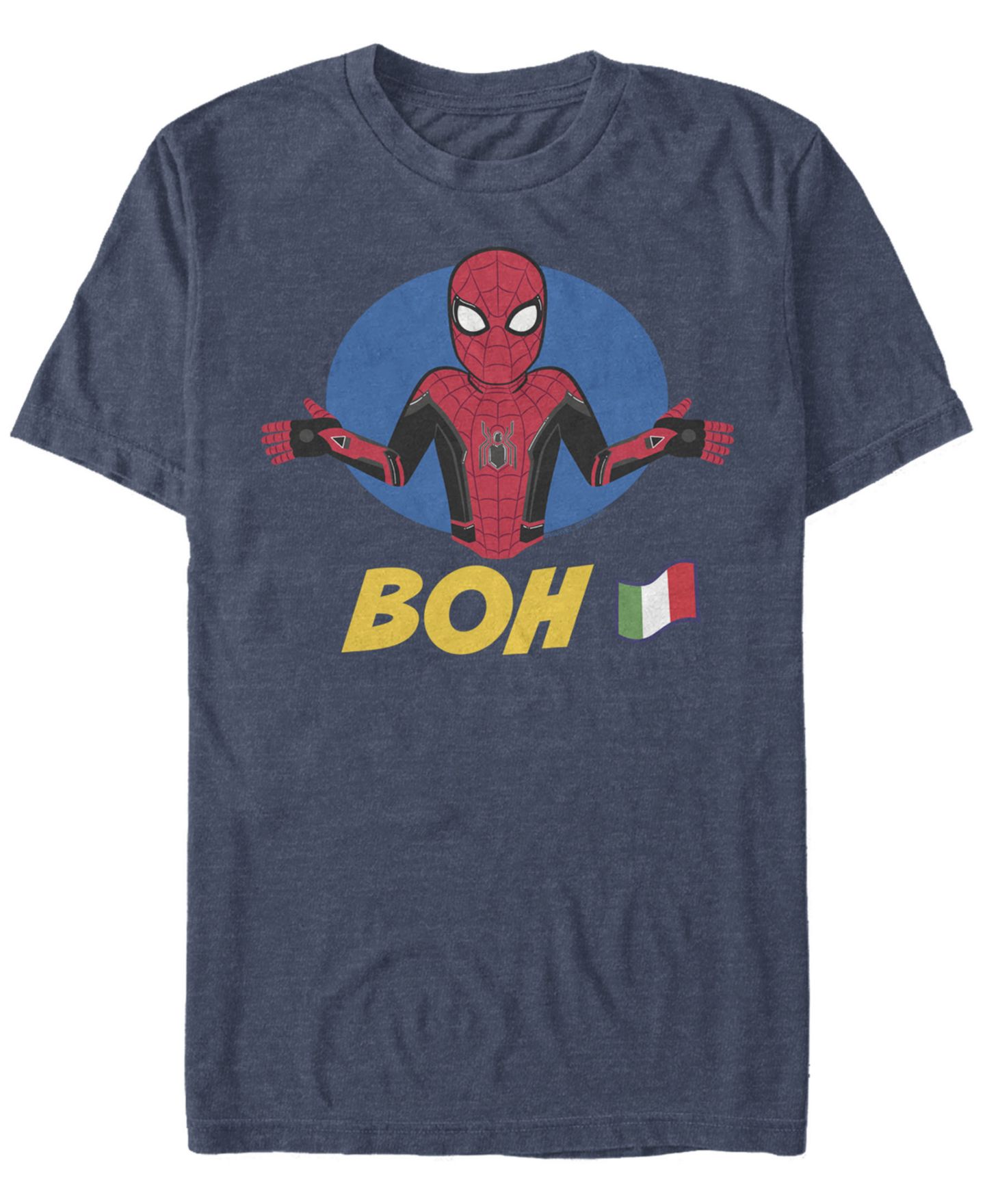 Мужская футболка Fifth Sun Marvel Spider-Man Far From Home Boh Spidey Shrug, Short Sleeve, цвет: Тёмно-синий — фото 1
