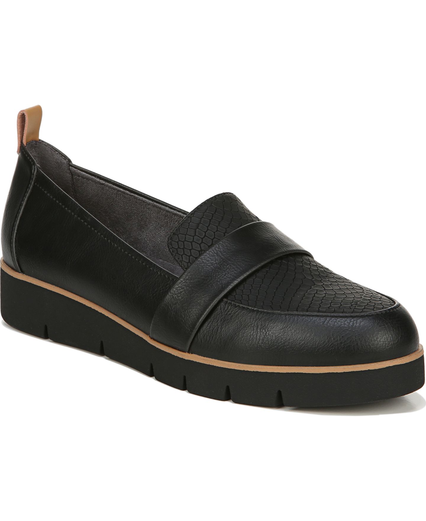 Женские туфли Dr. Scholl's Webster Slip On Platform, цвет: Чёрная искусственная кожа — фото 1