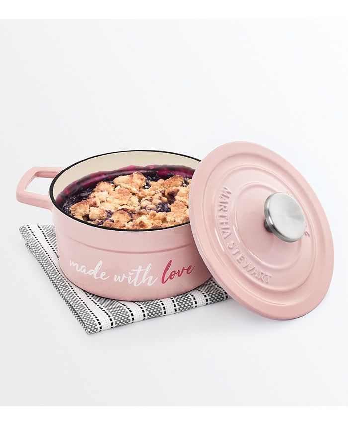Martha Stewart - Make your cookware collection pretty in pink with Martha's  enameled cast iron pot from Macy's. This gorgeous 4-quart round Dutch oven  is a one-pot-stop for casseroles, slow-cooked stews, and
