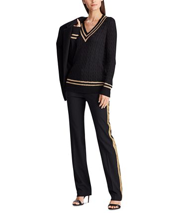 Ralph Lauren Women's Plus Metallic Cricket Sweater Black Size 2X main image 0