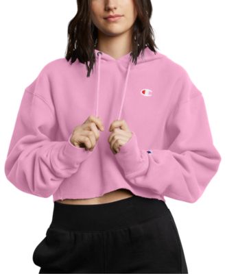 pink cropped champion sweatshirt