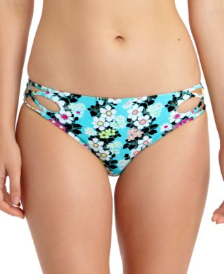 California Waves Juniors Strappy Hipster Bikini Bottoms Swimsuit Multicolor Size X Large