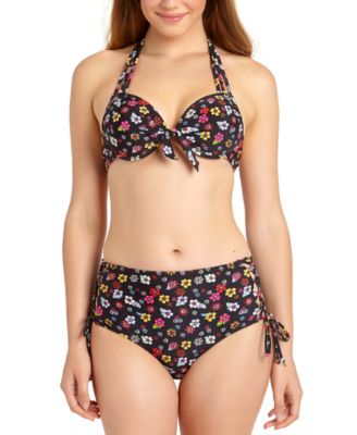 push up bikini top with high waisted bottoms