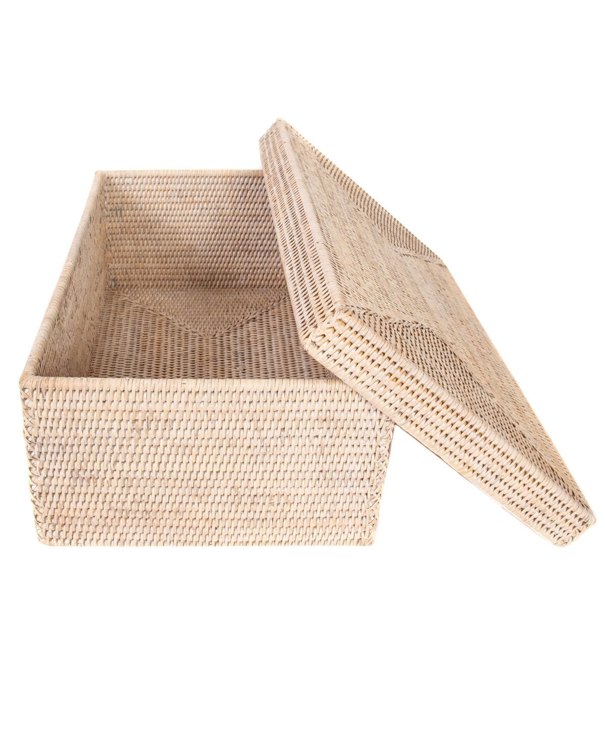 Shop Artifacts Trading Company Artifacts Rattan Rectangular Storage Box With Lid In Off-white