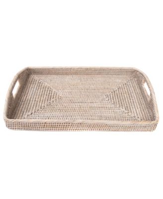 rattan serving tray