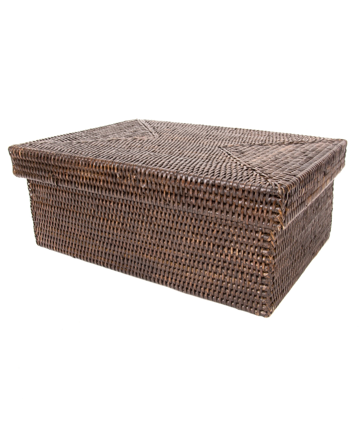 Shop Artifacts Trading Company Artifacts Rattan Rectangular Storage Box With Lid In Coffee Bean