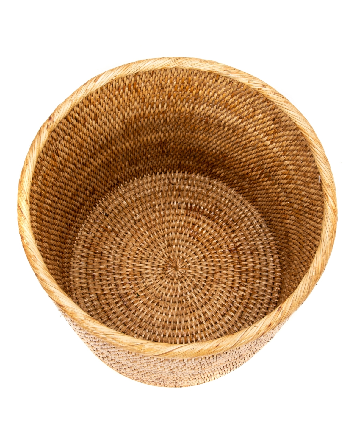 Shop Artifacts Trading Company Artifacts Rattan Round Waste Basket In Honey Brown