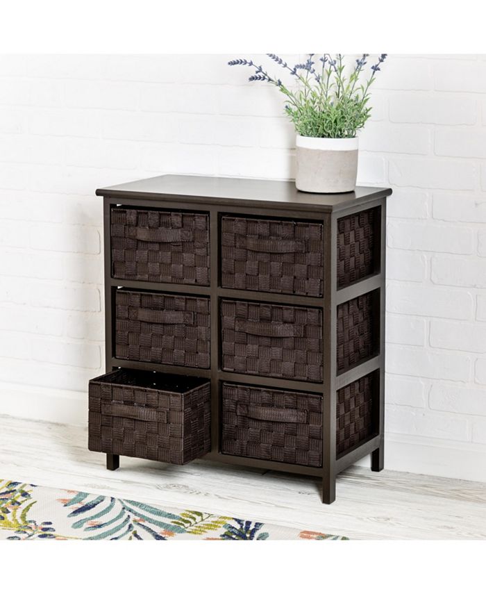 Honey Can Do - Woven Strap 6-Drawer Chest